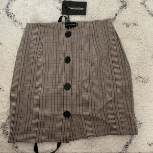 button up plaid skirt